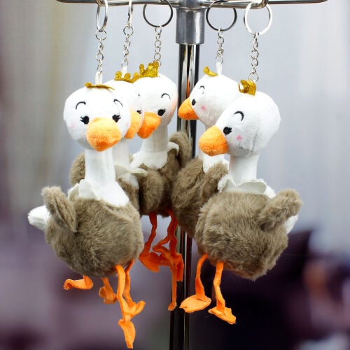 Deve Kuşu Peluş Anahtarlık 12'Li Paket - 1