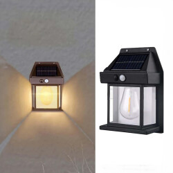Dış Mekan Güneş Enerjili Işıklar,Su Geçirmez Yüksek Parlaklıklı Led Ampul Hareket Sensörlü Duvar Lambası - 2
