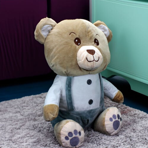 Elbiseli Ayıcık Peluş 40CM Gri - Platin Gift (1)