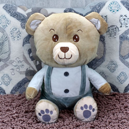 Elbiseli Ayıcık Peluş 40CM Gri - Platin Gift