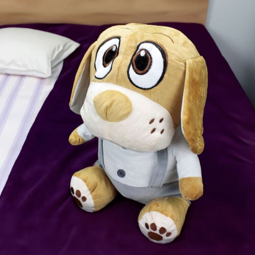Elbiseli Köpek Peluş 40CM Gri - Platin Gift (1)