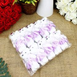 Elbiseli Mor Damat Strafor Ayıcık 12 cm 10’lu Paket - 2