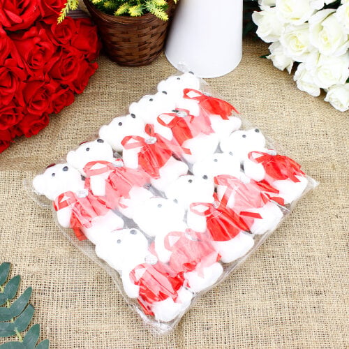Elbiseli Strafor Ayıcık 12CM Kırmızı 10'lu paket - Toptanalim (1)