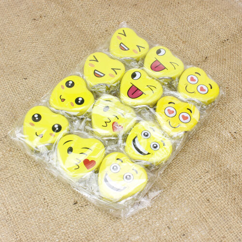 Emoji Kalp Teneke Kutu Anahtarlık 12'li Paket - 3