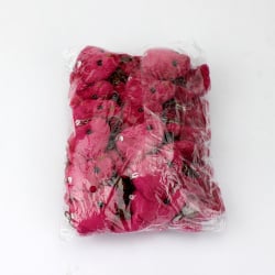 Fiyonklu Peluş Ayıcık Anahtarlık Bordo 12'li Paket - 3