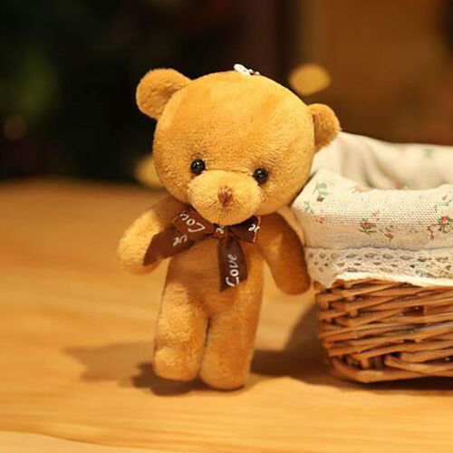 Fiyonklu Peluş Ayıcık Anahtarlık Kahverengi 12'li Paket - 3