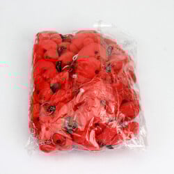 Fiyonklu Peluş Ayıcık Anahtarlık Kırmızı 12'li Paket - 3