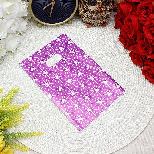 Geometrik Desenli Hediyelik El Geçme Poşeti Mor 13x20 cm 50’li Paket - Toptanalim