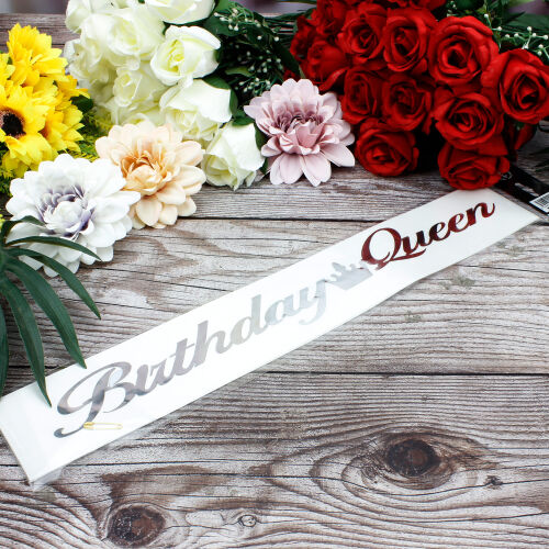 Gold Yazı Birthday Queen Beyaz Renk Kuşak - 2