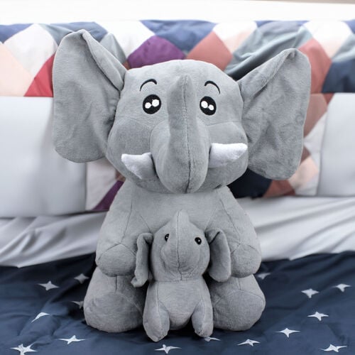 Gri Yavrulu Fil Peluş 55CM - Platin Gift (1)