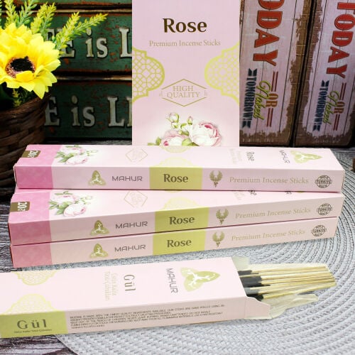 Gül Kokulu Premium Tütsü Çubukları - Kare Dekor