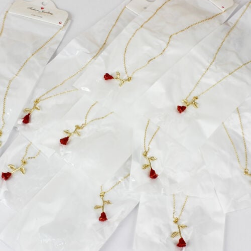 Gül Tasarım Kolye Gold Renk - 2