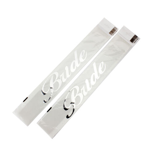 Gümüş Yazı Bride Beyaz Renk Kuşak - 2