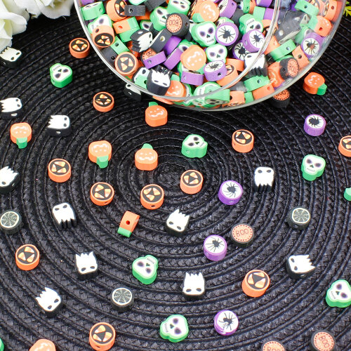 Halloween Temalı Karışık Figür Polimer Hamur Boncuk 10 mm (500’lü Paket) - 2
