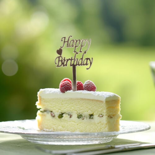 Happy Birthday Yazılı Kalpli Pasta Süsü Gold Renk 8'li Paket - 1