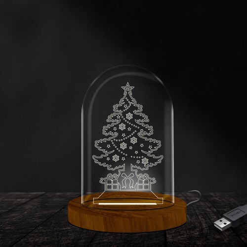 Asorti Dekoratif Ahşap Işıklı 3D Fanus - 2
