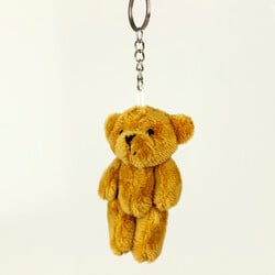 Hareketli Peluş Ayıcık Anahtarlık Kahverengi 12'li Paket - 2