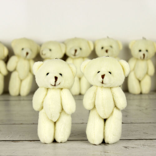 Büyük Boy Hareketli Peluş Ayıcık Anahtarlık Krem 12'li Paket - 1
