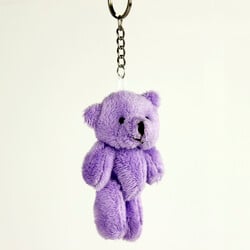 Hareketli Peluş Ayıcık Anahtarlık Mor 12'li Paket - 2