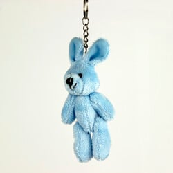 Hareketli Peluş Tavşan Anahtarlık Mavi 12'li Paket - 2