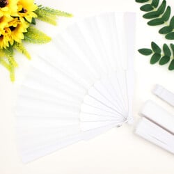 Hediyelik Beyaz Renk Şık Yelpaze 12'li Paket - 1