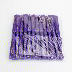 Hediyelik Desenli Şık Serinletici Mor Renk Yelpaze 12'li Paket - 2