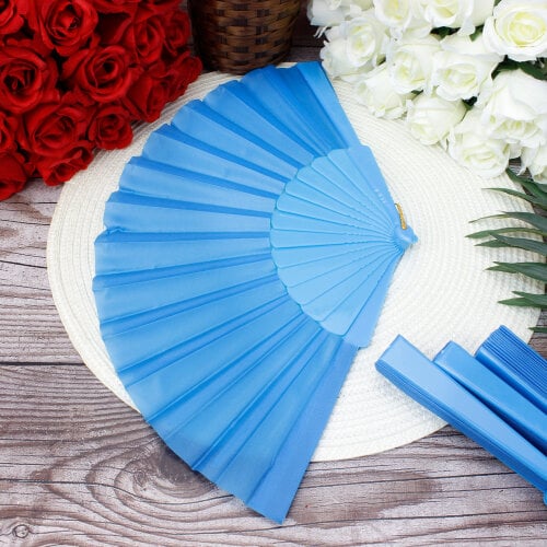 Hediyelik Mavi Renk Şık Yelpaze 12’li Paket - Toptanalim