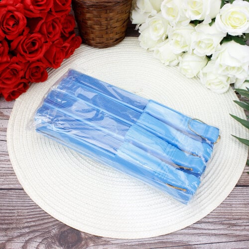 Hediyelik Mavi Renk Şık Yelpaze 12’li Paket - Toptanalim (1)