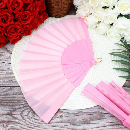 Hediyelik Pembe Renk Şık Yelpaze 12’li Paket - Toptanalim