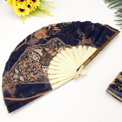 Hediyelik Renkli Desenli Bambu Şık Yelpaze 10'lu Paket - 7