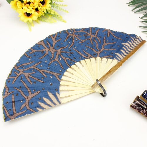 Hediyelik Renkli Desenli Bambu Şık Yelpaze 10'lu Paket - 9