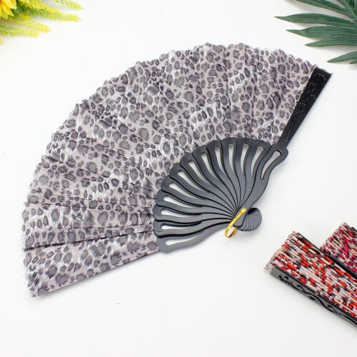 Hediyelik Renkli Leopar Desenli Şık Yelpaze 12'li Paket - 3