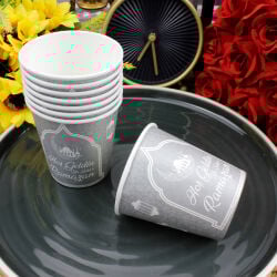 Hoşgeldin Ramazan Karton Bardak Gri 8'li Paket - 1