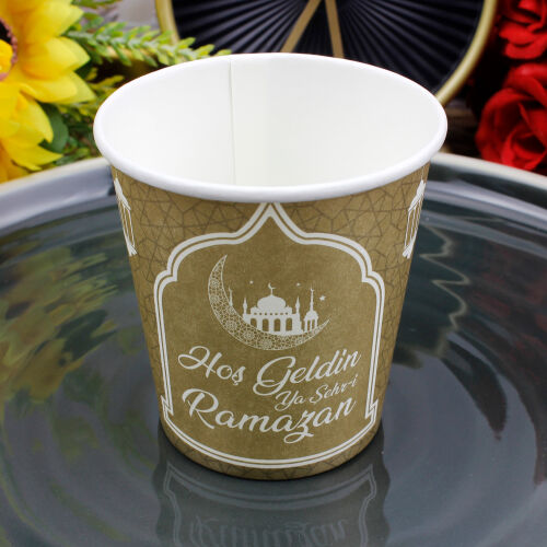 Hoşgeldin Ramazan Karton Bardak Kahverengi 8'li Paket - 2