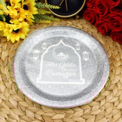 Hoşgeldin Ramazan Karton Tabak Gri 8'li Paket - 2