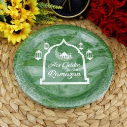 Hoşgeldin Ramazan Karton Tabak Yeşil 8'li Paket - 2