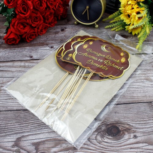 Hoşgeldin Ramazan Konuşma Balonu Set 12'li Bordo - 3