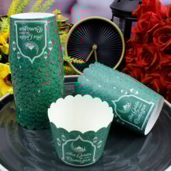 Hoşgeldin Ramazan Muffin Kek Kalıbı Yeşil 25'li Paket - 1
