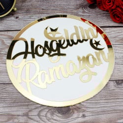 Hoşgeldin Ramazan Pleksi Kapı Süsü Gold - 1