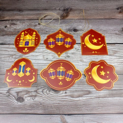 Hoşgeldin Ramazan Simgeler Kırmızı - Kare Dekor