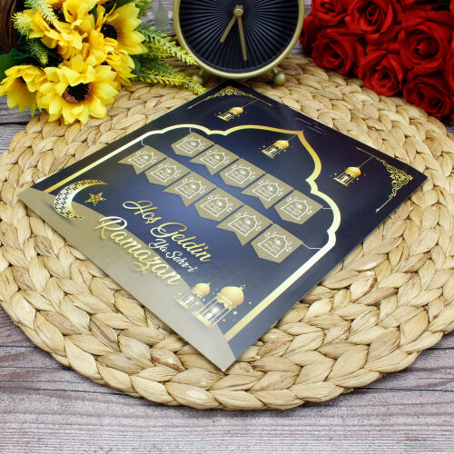Hoşgeldin Ramazan Yazı Zarf Banner Gold - 3
