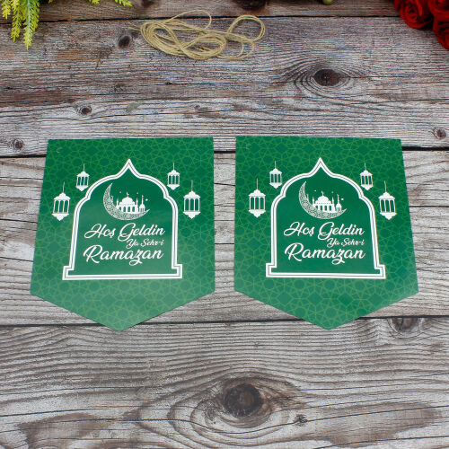Hoşgeldin Ramazan Yazı Zarf Banner Yeşil - 2