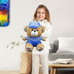 Hugs Baby Mavi Elbiseli Peluş Ayıcık 38CM - 4