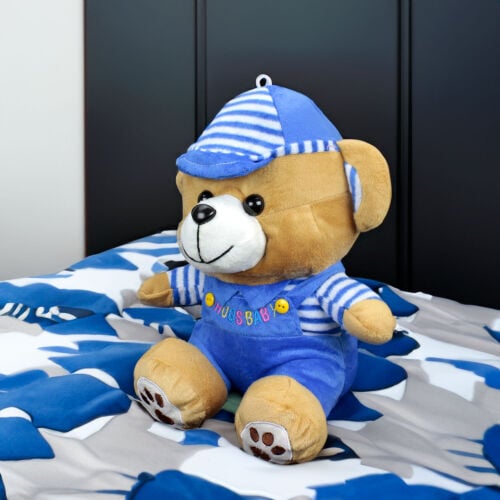 Hugs Baby Mavi Elbiseli Peluş Ayıcık 38CM - Platin Gift (1)