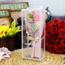 I Love You 3'Lü Asorti Gül Buket Asetat Kutu - 2