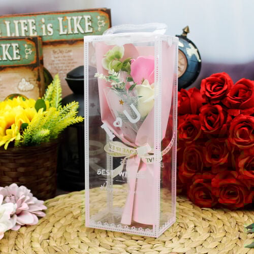 I Love You 3'Lü Asorti Gül Buket Asetat Kutu - 2
