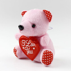 I Love You Büyük Boy Peluş Ayıcık Anahtarlık Pembe12'li Paket - 2