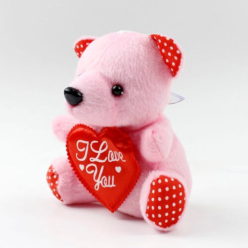 I Love You Büyük Boy Peluş Ayıcık Anahtarlık Pembe12'li Paket - 2