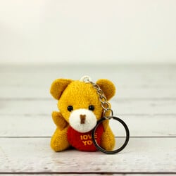 I Love You Peluş Ayıcık Anahtarlık Kahverengi 12'li Paket - 1
