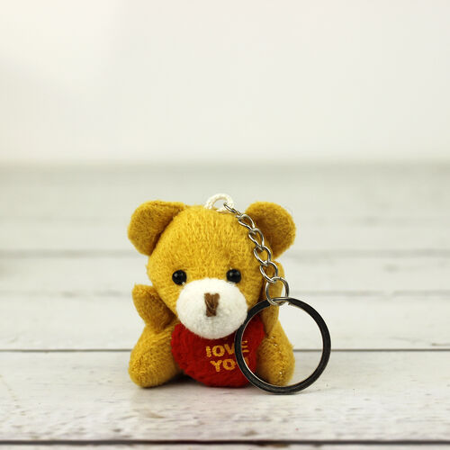 I Love You Peluş Ayıcık Anahtarlık Kahverengi 12'li Paket - 1
